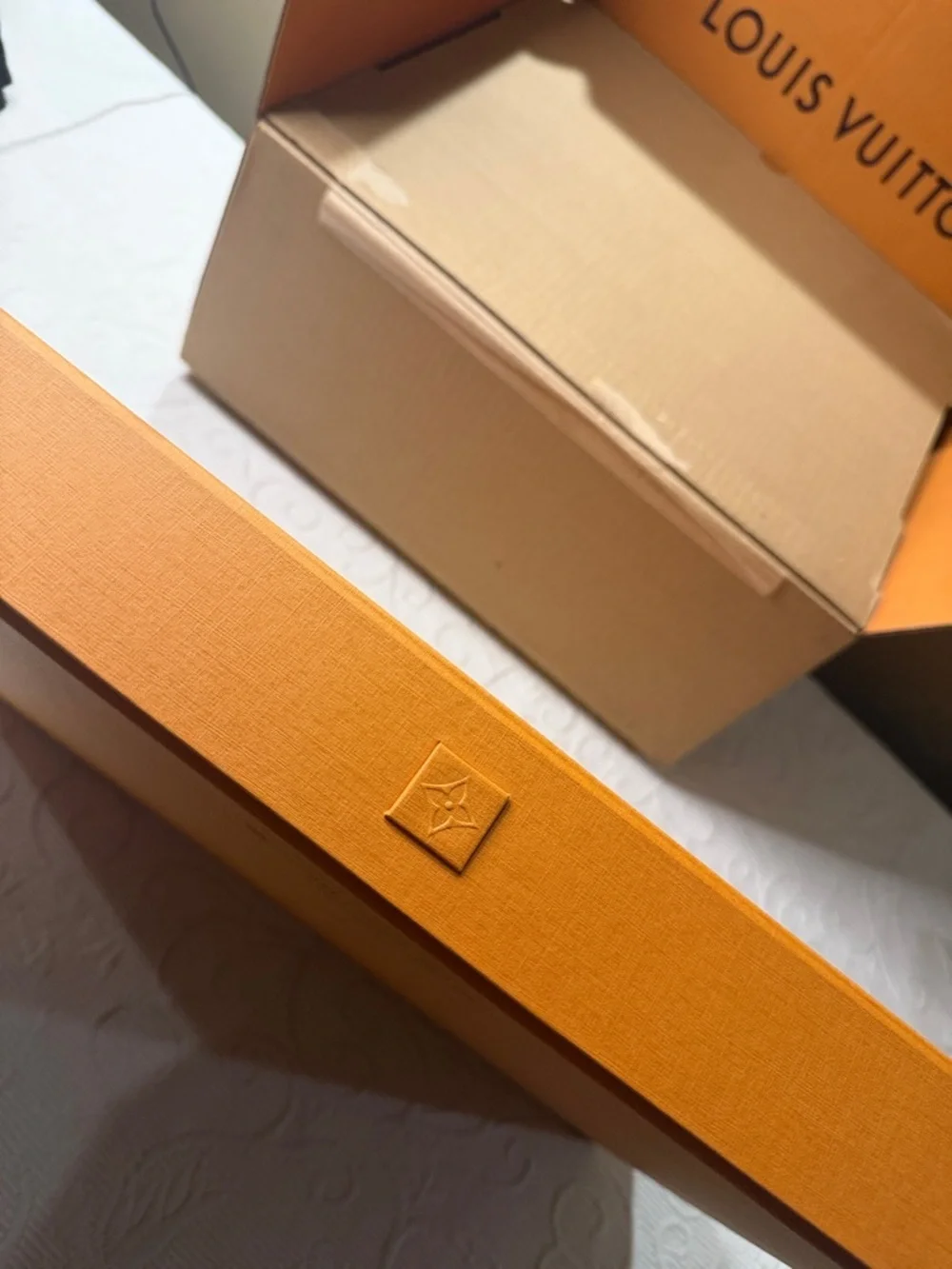 Louis Vuitton Orange Branded Gift Box and outside Shipping LV box